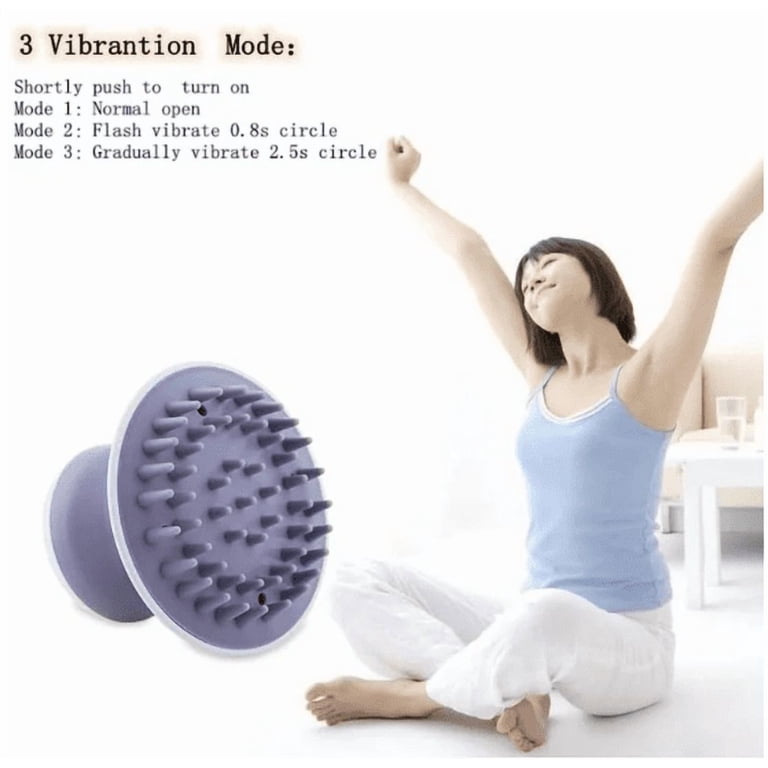 Vibrating Head Massager, 3 Vibration Modes Electric Head Scalp Massager for  Hair Growth Stress Relax, Portable Cordless Silicone H - Walmart.com