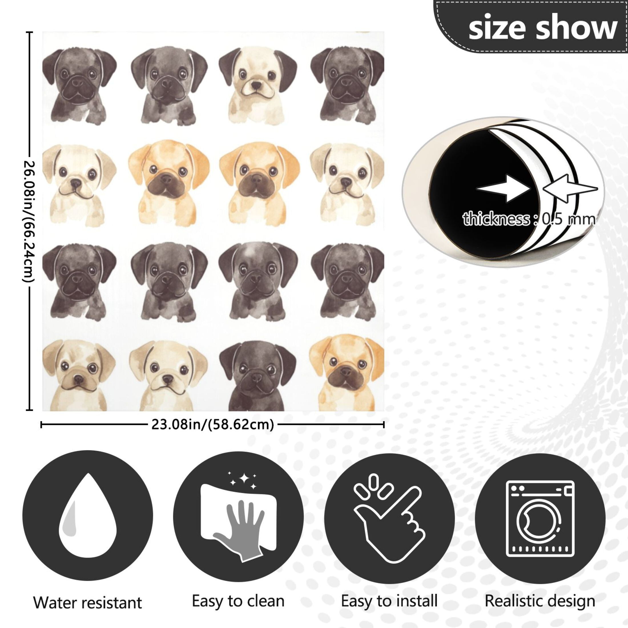 Dishwasher Magnetic Sticker 23x26 Inch Refrigerator Magnetic Sticker Washing Machine Magnetic Sticker Kitchen Panel Magnetic Sticker Home Decor Black and White Dog