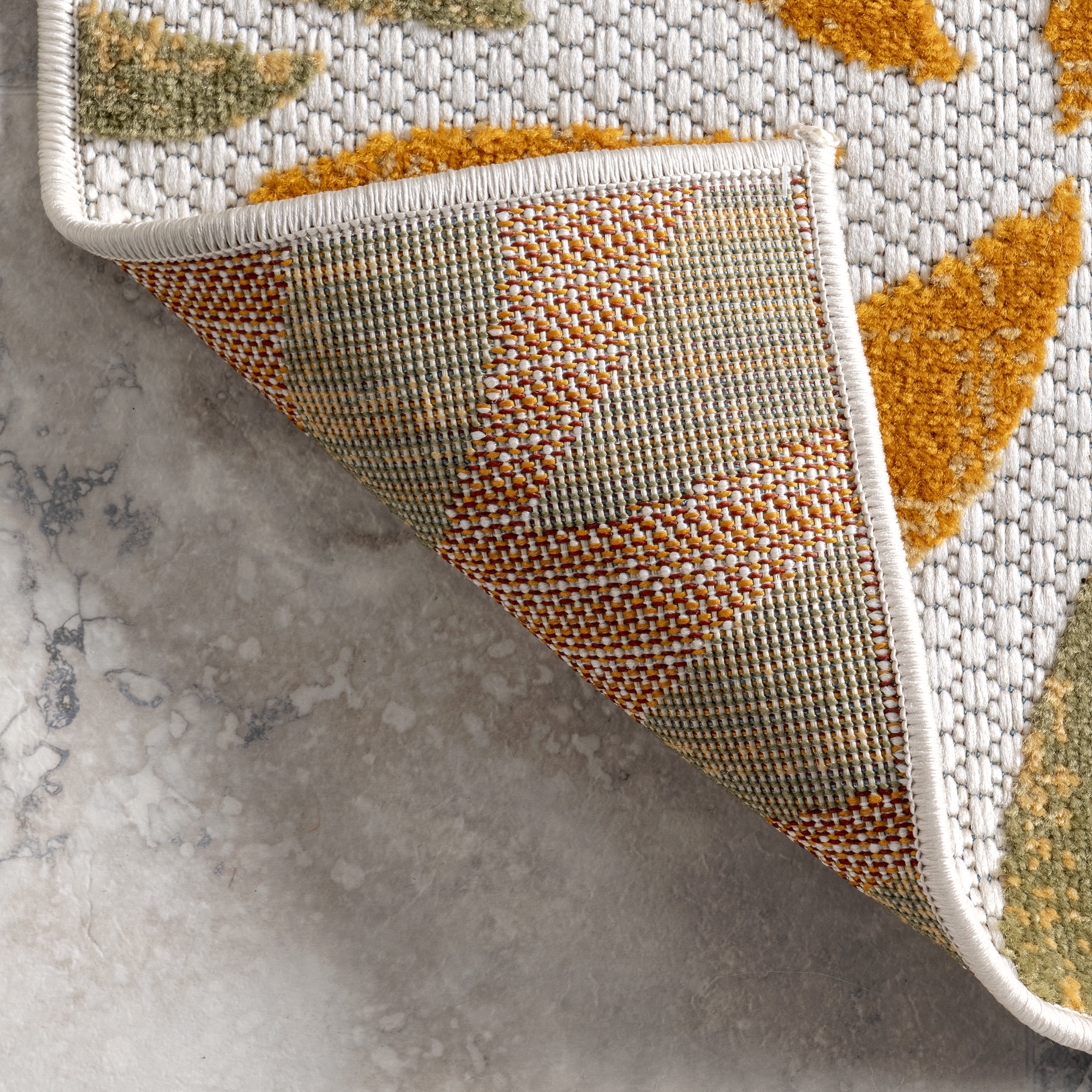 nuLOOM Monique Floral Indoor/Outdoor Orange 5' x 8' Modern Area Rug