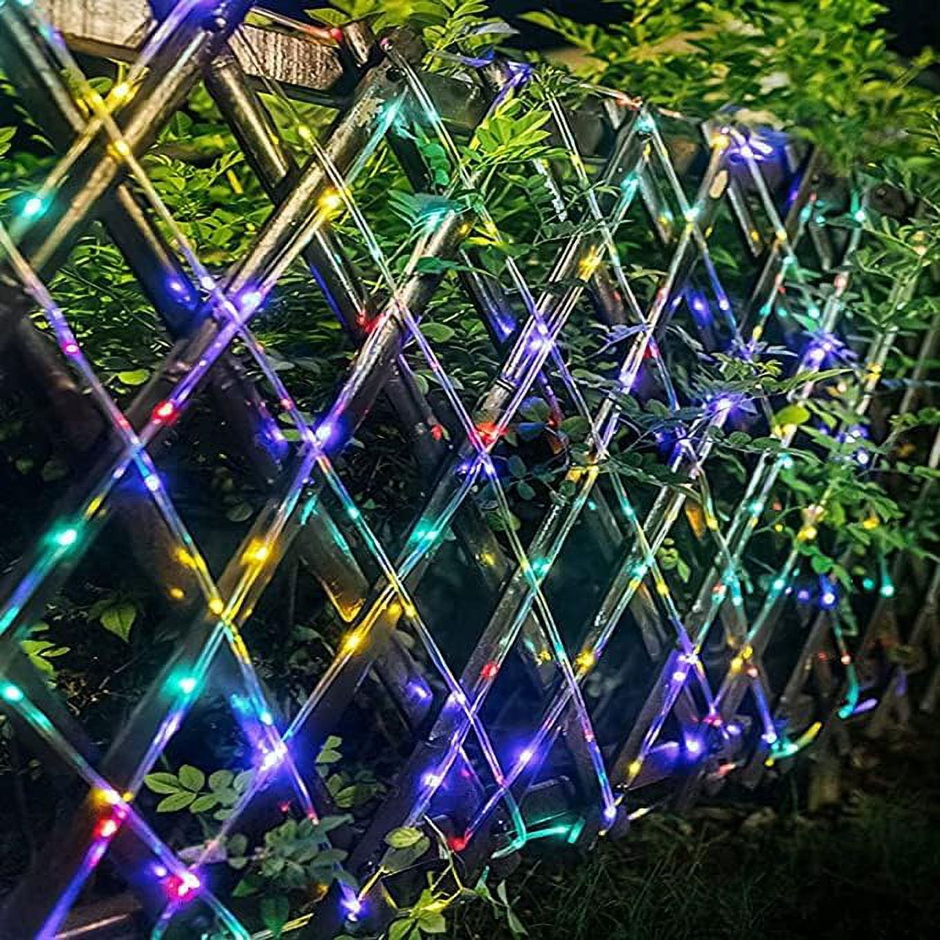 PandaTop 2 Pack Solar Rope Lights, 39 ft 100 LED Solar String Lights Outdoor Waterproof, 8 Modes Solar Christmas Lights Outdoor for Garden Pool Patio Porch Tree Party Wedding Christmas(Multicolor)