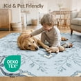 thumbnail image 4 of ODIKA 8'x10' Washable Area Rug Boho Botanical Traditional Scrollwork Border Surrounding Dorm for Dining Room, Large Office, Lounge, Non-Slip Chair-Friendly Mat, 4 of 7