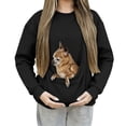 thumbnail image 4 of Chandails d'Automne Grande Taille pour Femmes Mode Décontractée Couleur Unie Poche Col Rond Manches Longues Chandail en Molleton Amusant, 4 of 7