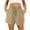 Khaki, variant on Women's Shorts Solid Color Drawstring Yoga Sport Shorts(Olive Green,XL)