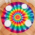 thumbnail image 2 of Rainbow Tie Dye Mandala Pattern Round Fitted Tablecloth with Elastic Edge,Dining Table Cover Waterproof,Outdoor Round Tablecloth for Camping,Dining,Indoor and Outdoor, 2 of 7