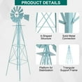 thumbnail image 6 of IVV 8ft Tall Outdoor Metal Windmill w/ Weather Vane for Garden Yard Decoration, Light Blue, 6 of 10