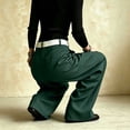 thumbnail image 5 of Karymi Pants for Women High Waist Wide Leg Suit Pants, Front Crease Pleated Draped Flare Trousers Elegant Office Long Pants with Pocket, 5 of 8
