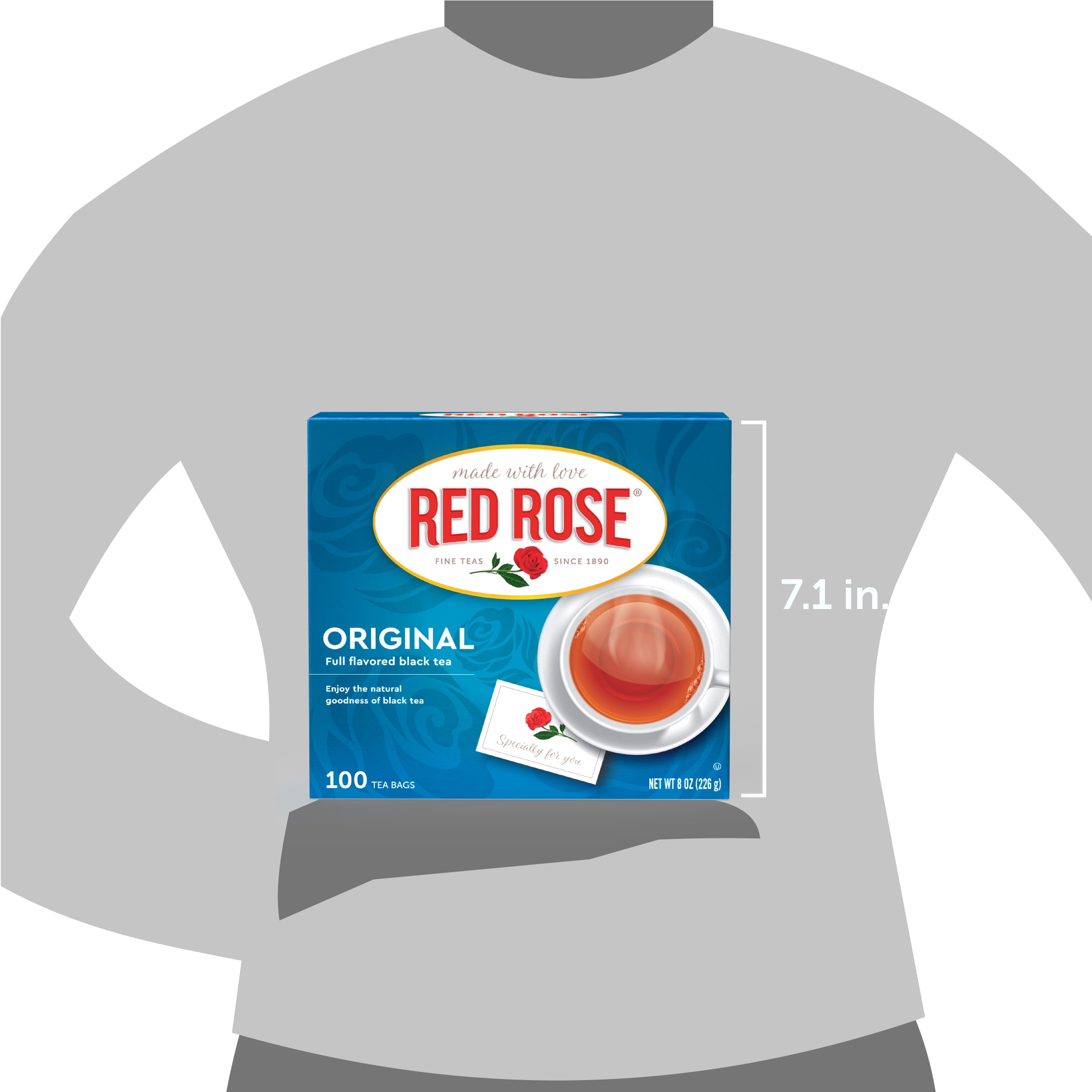 Red Rose Original Full Flavored Black Tea Specially Blended Strong Black Tea with 100 Tea Bags Per Box (Pack of 6) Contains Caffeine Brew Hot/Cold Original Black Tea (envelope)