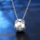 thumbnail image 1 of Collar con dije de fútbol de plata, collar con colgante de fútbol grabado, collar con cadena de diamantes de imitación para mujeres, hombres, niñas y niños, deportista, 1 of 5