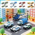 thumbnail image 6 of 5 Pcs Mini Police Toys Vehicles,Emergency Car Toys,Plastic Police Cars and Helicopter for Collectible Models,Tabletop Decorative Display,Yellow, 6 of 6