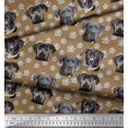 thumbnail image 4 of Soimoi Poly Georgette Fabric Lotus & Dog Face Printed Fabric 1 Yard 52 Inch Wide, 4 of 5
