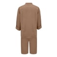 thumbnail image 3 of QIYAGBSA 2 Piece Sets for Women with 3/4 Sleeve Notched Neck Top and Bermuda Shorts Relaxed Fit Summer Vacation Outfit (Khaki S), 3 of 3