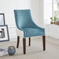 thumbnail image 2 of Comfort Pointe Chaise de Salle à Manger en Tissu Bleu et Blanc, 2 of 9