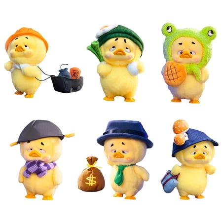 SUNHUFA Work Is Troublesome Duck Series Fluffy Anime Figure Surprise Mystery Box Upset Duck Plush Blindbox Toys Cute Duck Plush Doll Blindbox Toys
