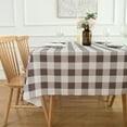 thumbnail image 4 of Grey and White Buffalo Plaid Check Gingham Tablecloth - Rectangle/Oblong 60" X 102" Polyester Table Cover Reusable Water Resistant for Thanksgiving Christmas Holiday Decorations, 4 of 8