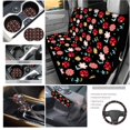thumbnail image 5 of Uorisanigo Colorful Florals Car Front and Rear Cushion Covers Steering Wheel Cover Pillowcase for Cars Water Coaster Gear Lever Cover+Hand Brake Cover Easy to Install 11-Piece, 5 of 7