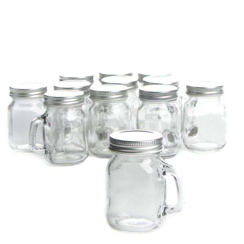 Small Clear Glass Mason Jar Mugs With Lids