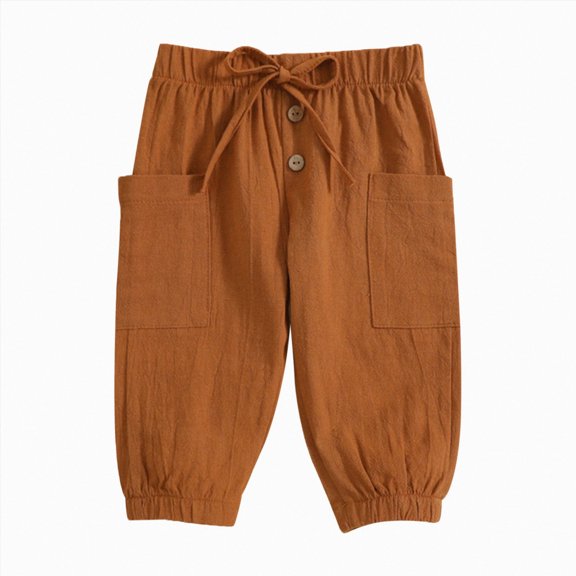 Gibobby Boys Pants Toddler Boys Straight-Leg Soft Pants 12 18Months 2T 3T 4T Lightweight Trousers With Side Pockets For Winter Fall Toddler Warm Sweatpants(2-3 Years,Brown)