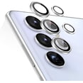 thumbnail image 1 of Protector de lente de cámara compatible con Samsung Galaxy S22 Ultra (2022), vidrio templado ultrafino resistente a arañazos con borde de aluminio, juego de 5, plateado, 1 of 5