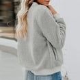 thumbnail image 6 of Women's Fleece Jacket Full Zip Long Sleeve Casual Warm Bomber Coats Solid Color Winter Fall Outerwear (2XL, Gray 01), 6 of 7