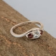 thumbnail image 4 of 0.45 Ctw Oval Shape Aquamarine Gemstone 925 Sterling Silver Three Stone Women Promise Ring, 4 of 7