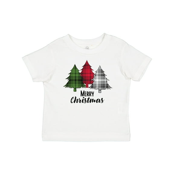 Inktastic Merry Christmas Plaid Trees Boys or Girls Baby T-Shirt