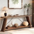 thumbnail image 1 of Tribesigns 70.9" Extra Long Sofa Table Behind Couch, Industrial Console Table for Hallway, Nature, 1 of 4