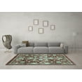 thumbnail image 3 of Ahgly Company Indoor Square Oriental Light Blue Traditional Area Rugs, 6' Square, 3 of 4