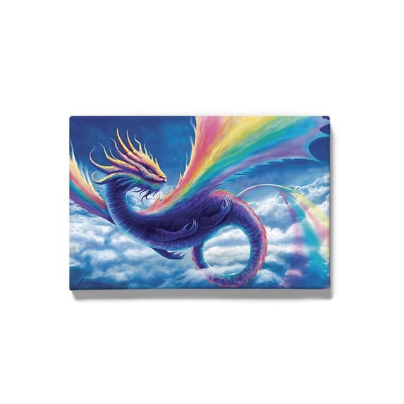 A Rainbow Dragon Wrapped Canvas -Anthony Chirstou Designs,