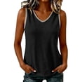 thumbnail image 5 of Posijego Womens V Neck Tank Tops Summer Beach Casual Boho Tops for Women Sleeveless Solid Shirts Loose Basic Tank Tees, 5 of 7