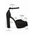 thumbnail image 6 of Maeissa Pearls Brooch Detail Platform Block Heel Sandals, 6 of 13