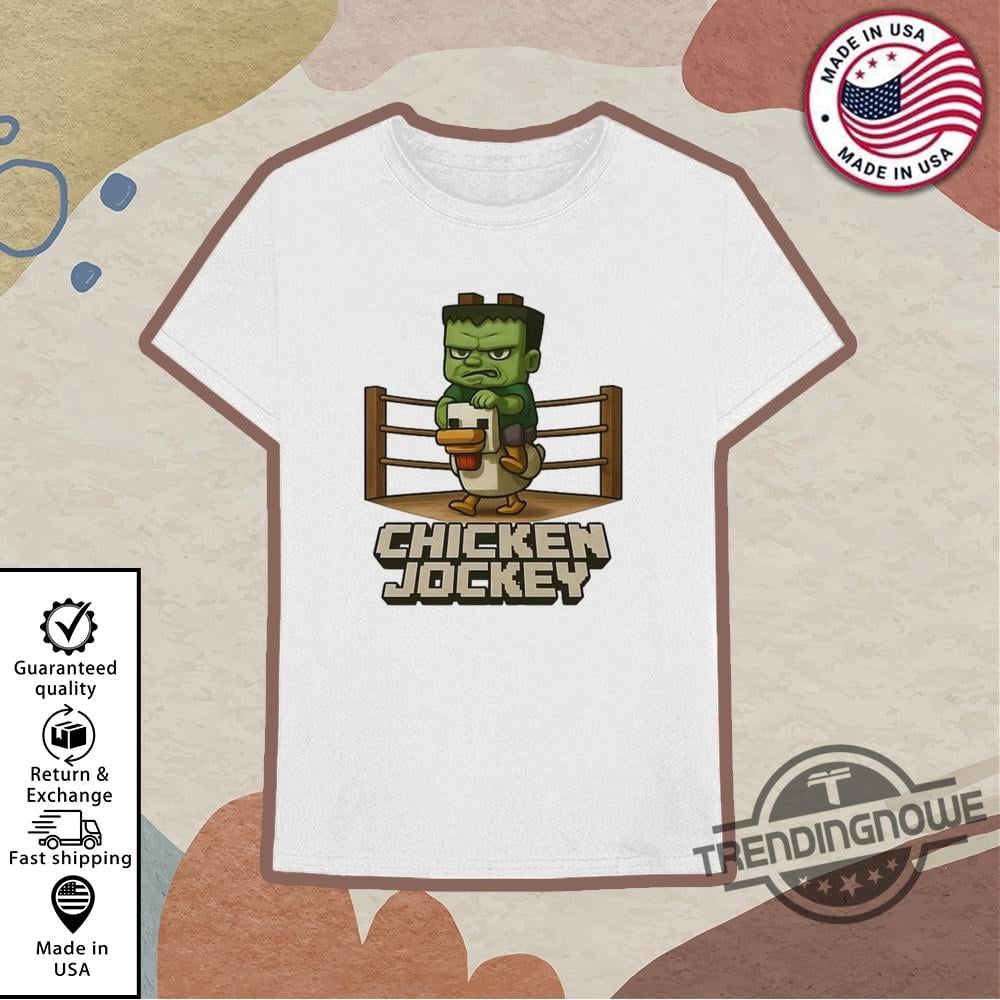 Funny Minecraft Chicken Jockey T Shirt-M