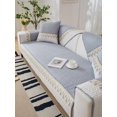 thumbnail image 1 of DEKAXID - Funda de sofá acolchada con bordado de plumas de lujo, 1 pieza: protege y realza el sofá, elegante decoración del hogar, toalla de sofá para sala de estar, 1 of 6