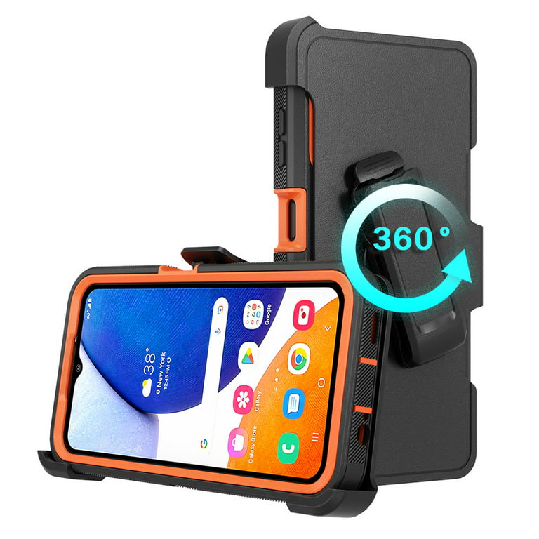Xhy Samsung Galaxy A14 5G Case with Belt Clip Holster Military Grade Heavy  Duty Protection 3 in 1 Shockproof Armor Rugged Durable for Galaxy A14 5G  Phone - Black+Orange 
