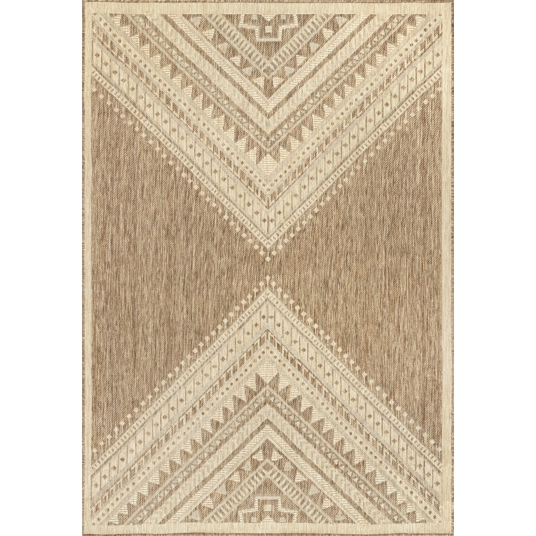 nuLOOM Landry Aztec Indoor/Outdoor Area Rug, 5' x 8', Landry Brown