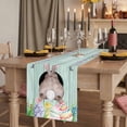 thumbnail image 2 of Table Runners 90 Inches Long Dress Scarves, Easter Bunny Farmhouse Coffee/Dining/Kitchen Table Runner for Living Room, Eggs Cute Rabbit Green Wooden Plank Country 13x90 Inch, 2 of 9