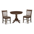 thumbnail image 1 of Pemberly Row Antique 3-piece Dining Set w/ Linen Fabric Seat in Mahogany, 1 of 6