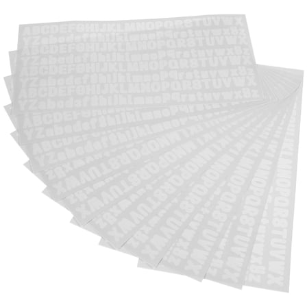 HONMEET Letter Sticker for Kids Vinyl White 10 Sheets