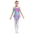 thumbnail image 7 of iiniim Kids Girls Figure Ice Skating Sequin Dance Dress Sleeveless Mesh Tutu Dress Lavender 14, 7 of 7