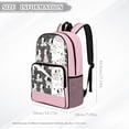 thumbnail image 6 of SEANATIVE Transparent Backpack for Boys Girls Kids Clear Bag School Bookbag PVC See Through Daypack School Accessories with Adjustable Shoulder Straps, Cute Dalmatian Dog Pattern Pink, 6 of 7