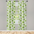 thumbnail image 4 of Ambesonne Floral Window Curtains, Fresh Tones Spring Blossoms, Each 28" W x 84" L, Yellow Green Fern Green, 4 of 4