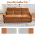 thumbnail image 3 of 2-in-1 Convertible Sleeper Sofa Bed with Recliner, Chenille Pull Out Couch with USB Ports and Three-Level Adjustable Backrest, 3 Seat Cloud Sectional Couch for Living Room, Orange, 3 of 7