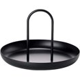 thumbnail image 1 of Plateau de Service Rond en Métal avec Poignée Plateau de Service Rangement pour Bijoux Organisateur pour Comptoir de Cuisine Centre de Table Salle à Manger Table -Noir, 1 of 1