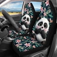 thumbnail image 3 of Uourmeti Panda Flower Pattern Design Car Seat Covers Full Set Automotive Seat Covers Full Set Car Front Seats Interior Protect Fit for Trucks Cars, 3 of 10