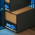 thumbnail image 6 of Dextrus L Shaped Desk with LED Light & Power Outlets, 55 inch Reversible Corner Desk with File Cabinet & Storage Shelves, Computer Desk Office Desk Writing Desk for Home Office, Black, 6 of 13