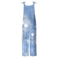 thumbnail image 3 of wycnly Jumpsuits for Women Beach Comfy Lightweight Linen Adjustable Strap Loose Wide Leg Casual Long Jumpsuits Overalls Summer Formal Tie-Dye Print Round Neck Sleeveless Maxi Rompers Sky Blue xl, 3 of 4