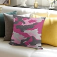 thumbnail image 3 of BANET  Camo Throw Pillow Cushion Cover, Pattern in Pink Tones Feminine Design Girlish Vibrant, Decorative Square Accent Pillow Case 22x22in, 3 of 5