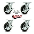 thumbnail image 2 of 6 Inch Black Pneumatic Wheel Caster Set 4 Swivel with Brakes 2 with Swivel Locks, 2 of 2