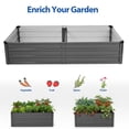 thumbnail image 3 of Sour Citrus Galvanized Steel Planter Raised Garden Bed 6×3×1 FT Weatherproof Metal Planting Box Durable Raised Garden Bed for Backyard Patio Gardening, 3 of 6