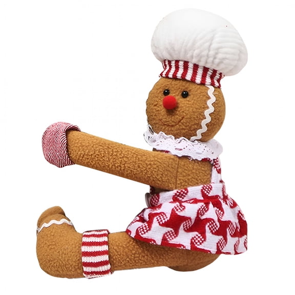 BESTSKY Gingerbread Man Xmas Tree Topper Creative for Home Holiday Party Decor Supplies Gingerbread Christmas Tree Topper(Skirt Type)