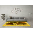 thumbnail image 3 of Ahgly Company Machine Washable Indoor Rectangle Abstract Yellow Contemporary Area Rugs, 3' x 5', 3 of 4